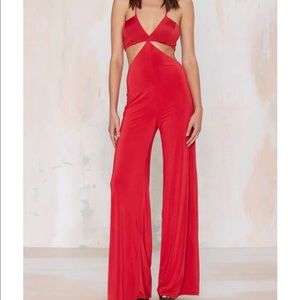 NASTY GAL Frisco Inferno Knit Cutout Jumpsuit